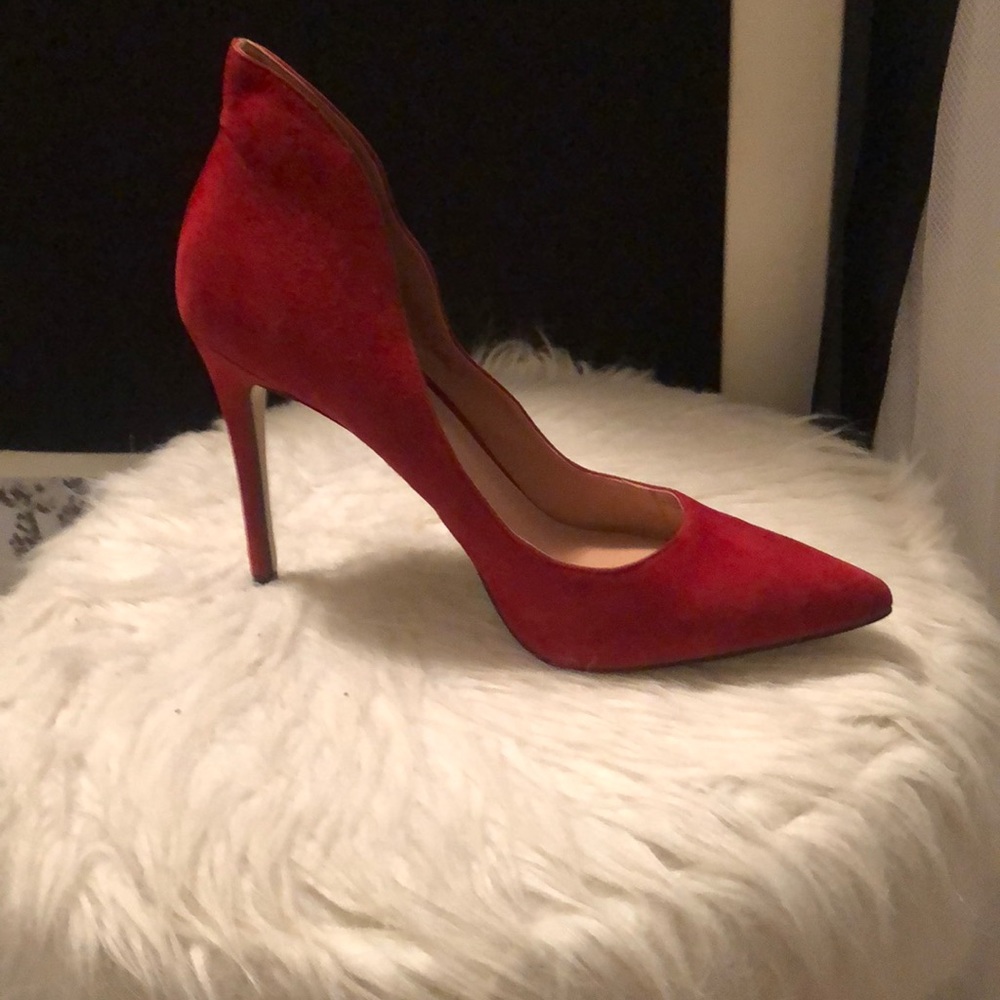 Enzo Angiolini red suede pumps